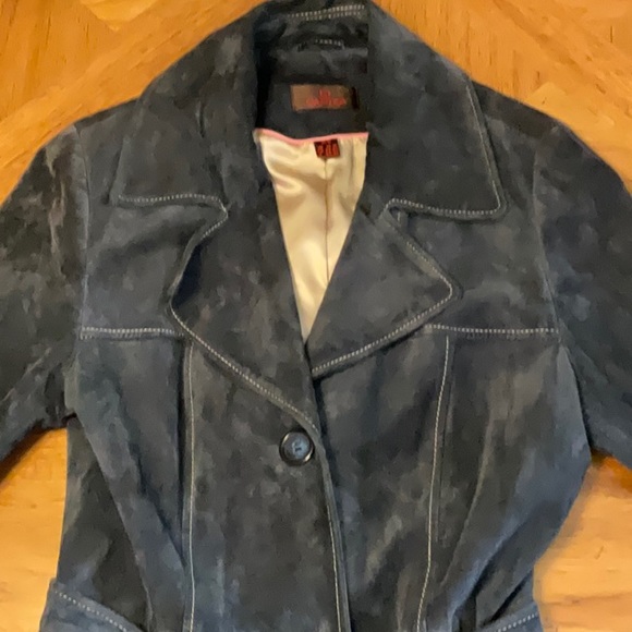 Danier navy blue suede coat - Picture 6 of 11